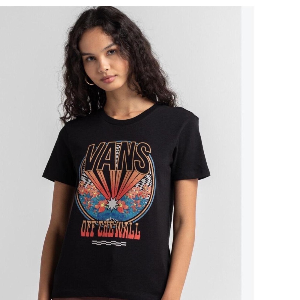 Vans vibrant sunburst t-shirt women's skater colorful cotton breathable